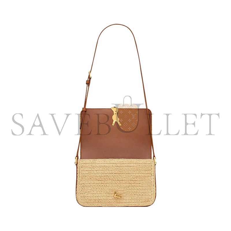 Y*L solferino medium satchel in raffia and leather 751506gaabn2080 (23*16*6cm)